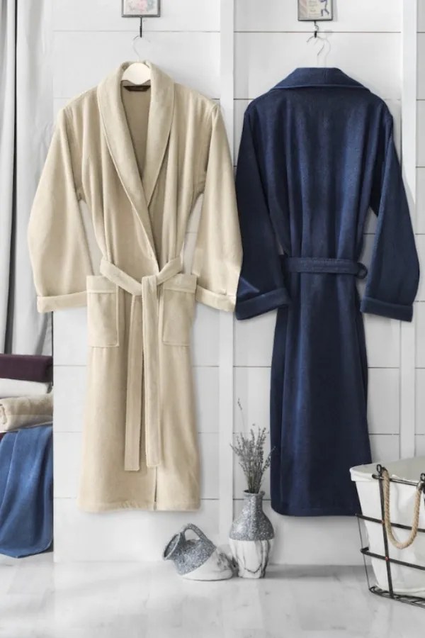 Halat pentru bărbați LORD + prosop + prosop de corp + cutie cadou Albastru închis / Navy S