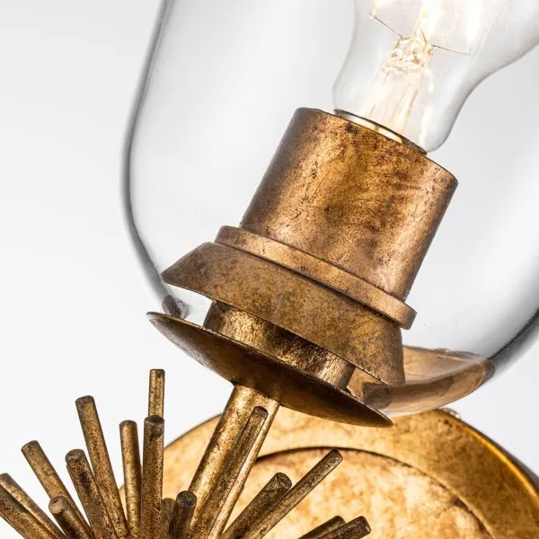 Quoizel STARING-1WB-DG-CLEAR - Aplica de perete STARING 1xE27/40W/230V, finisaj cupru