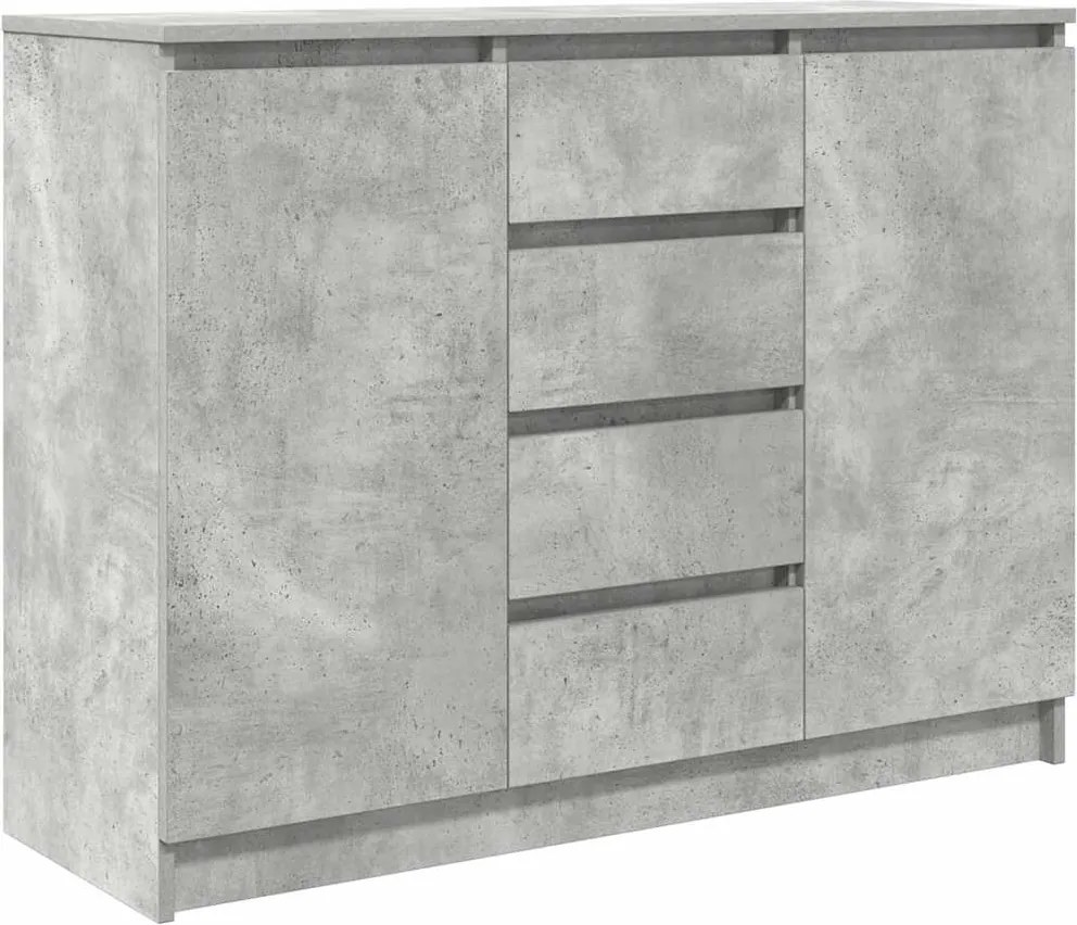 vidaXL Bufetă cu sertare Gri beton 100,5x35x76 cm Lemn prelucrat