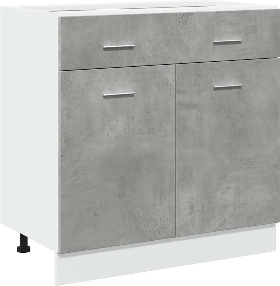 vidaXL Dulap inferior cu sertar “Lyon”, gri beton, 80 x 46 x 81,5 cm