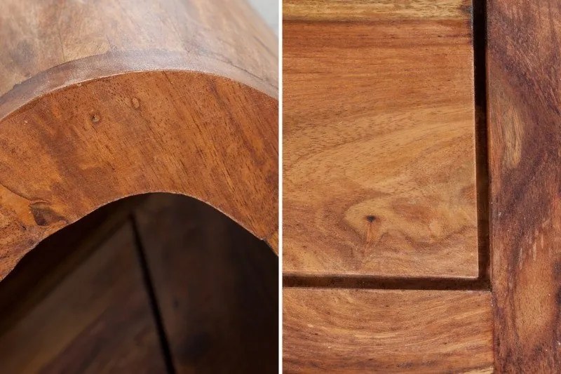 Masuta living din lemn de trandafir, colturi rotunjite Curved II 100cm Sheesham