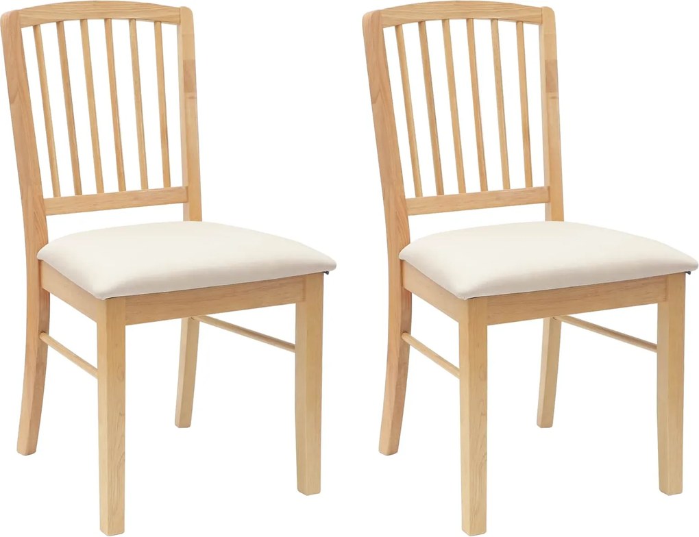 vidaXL Scaune de dining 2 pcs natural 50 x 52,5 x 91 cm
