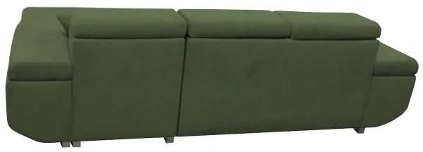 Colțar extensibil în L CASTELO, cu spațiu de depozitare, pe partea dreaptă, verde