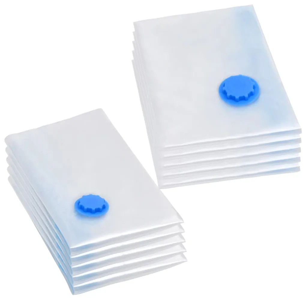 vidaXL Saci vidați îmbrăcăminte depozitare voiaj, 10 buc., 2 mărimi