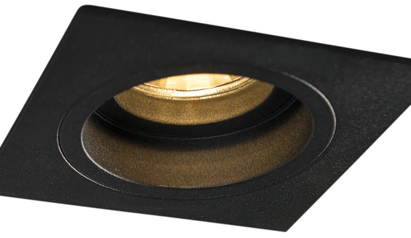 Spot încastrat inteligent negru pătrat, inclusiv Wifi GU10 - Chuck