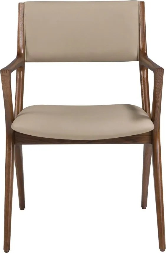 Scaun cu brate din lemn si piele sintetica Mink