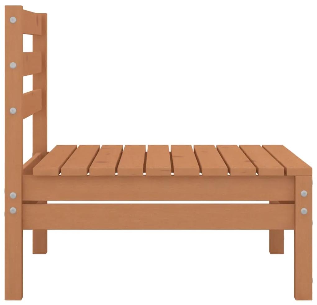 Canapea de mijloc pentru gradina, maro miere, lemn masiv de pin maro miere, canapea de mijloc, 1
