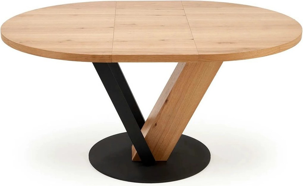 Masa extensibila FANIS, stejar/negru, 120/160x120x78 cm
