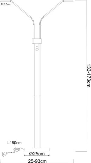 Globo 58504-2SSA-LED cu dimmer Lampă de podea SILVIO 2x6,5W/230V 2700/3350/4000K bej