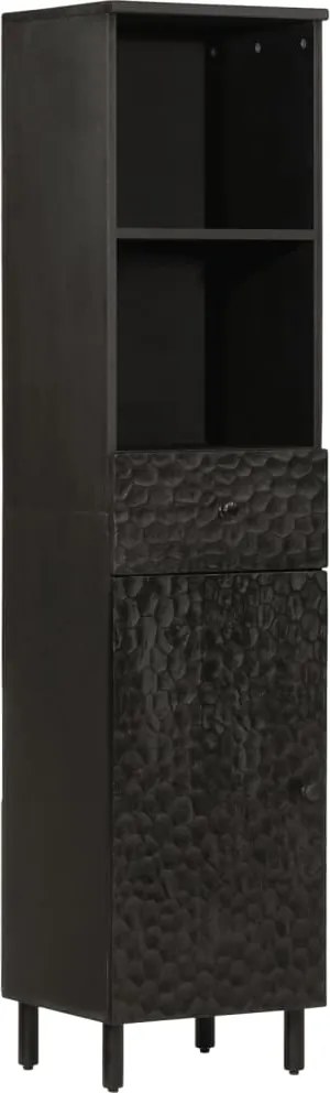 vidaXL Dulap de baie, negru, 38x33x160 cm, lemn masiv de mango
