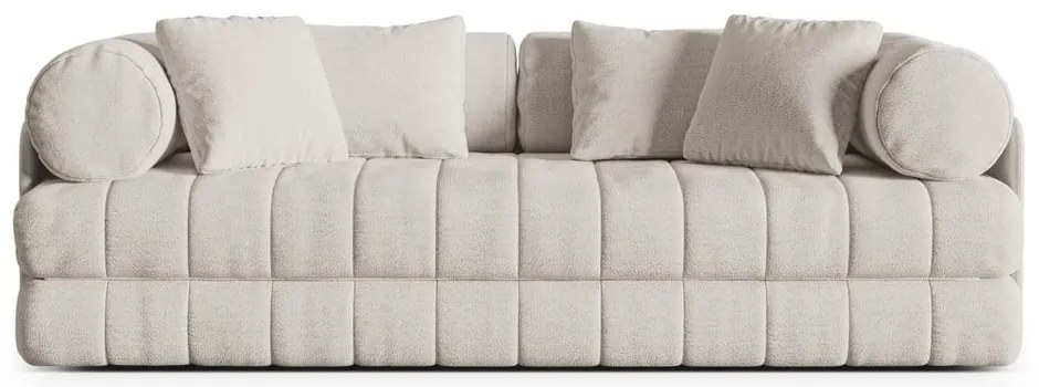 Canapea bej extensibilă cu tapițerie din țesătură bouclé 206 cm Kemi – Cosmopolitan Design