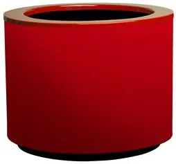 Ghiveci cilindric cu auto-irrigare STEEL PLUS, diferite variante - Hobby Flower Dimensiuni: Ø 35 x 35, Culoare: roşu