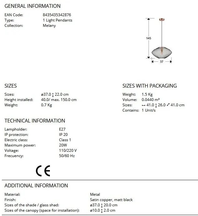 Lustra/Pendul design decorativ Melany