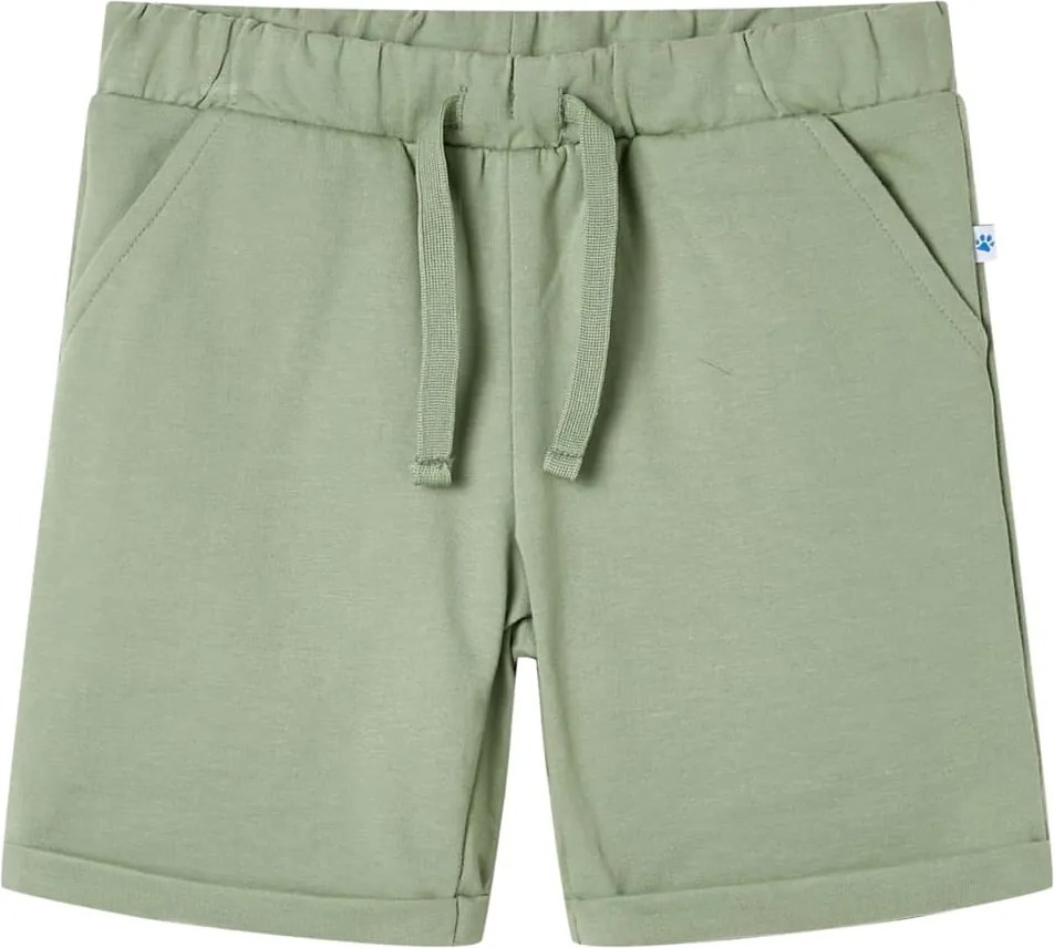 vidaXL Pantaloni scurți pentru copii cu șnur, kaki deschis, 92
