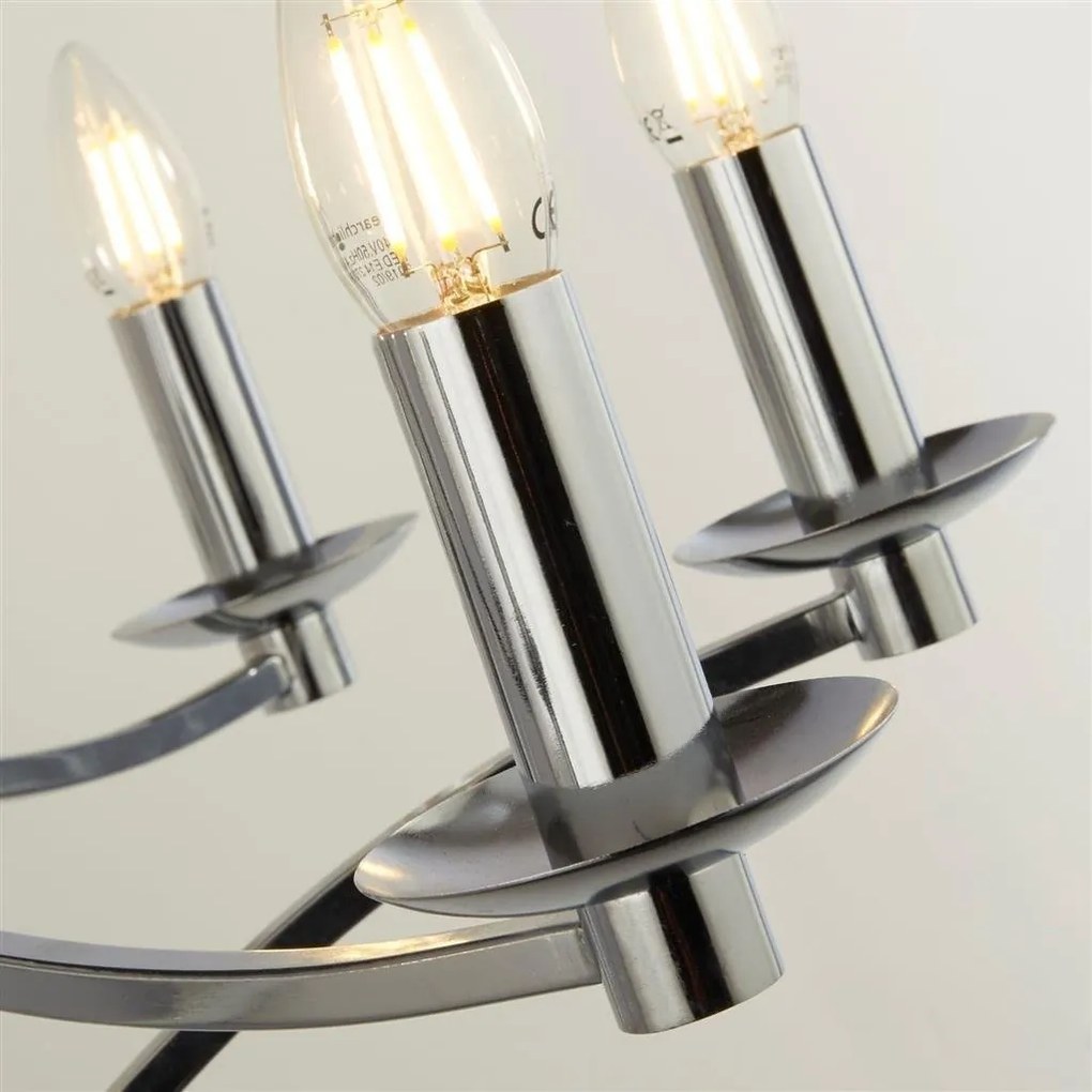 Candelabru clasic cu 8 brate stil elegant Ascot crom