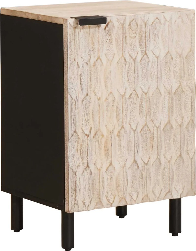 vidaXL Dulap de Baie cu raft Alb 38 x 33 x 58 cm Lemn de mango solid