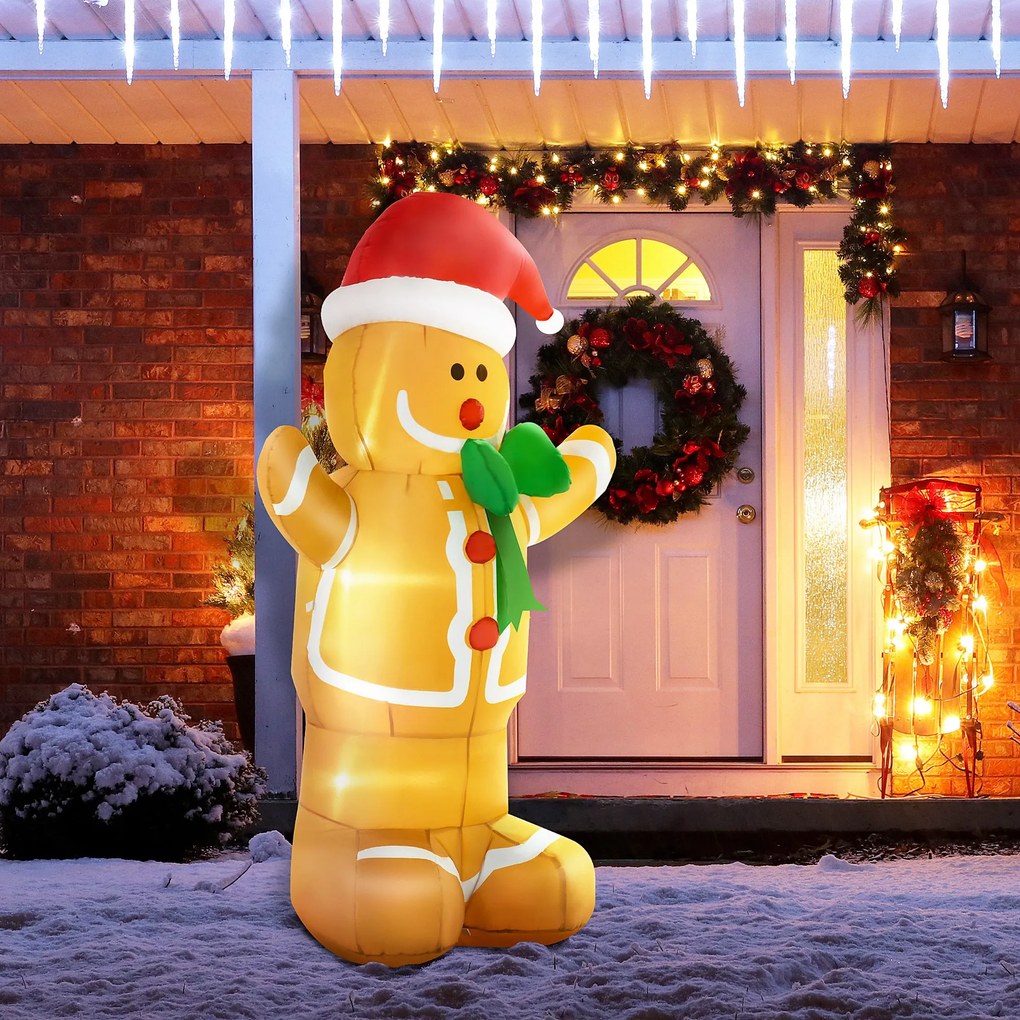 HOMCOM Om Dulce Gonflabil, Lumini LED integrate, Decoratiune de Craciun de Exterior | AOSOM RO