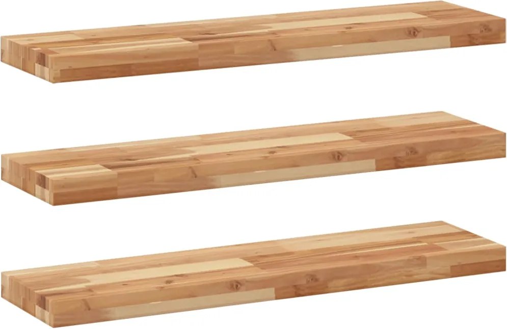 vidaXL Rafturi suspendate 3 buc. 100x20x4cm lemn masiv acacia netratat