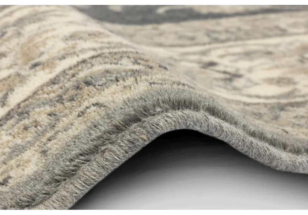 Covor gri din lână 133x180 cm Beatrice – Agnella