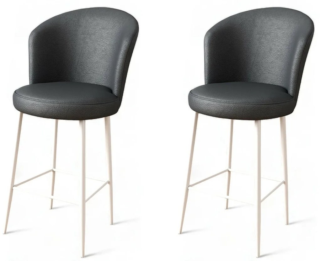 Set de scaune de bar Uras Anthracite and White, 2buc., 2 buc.