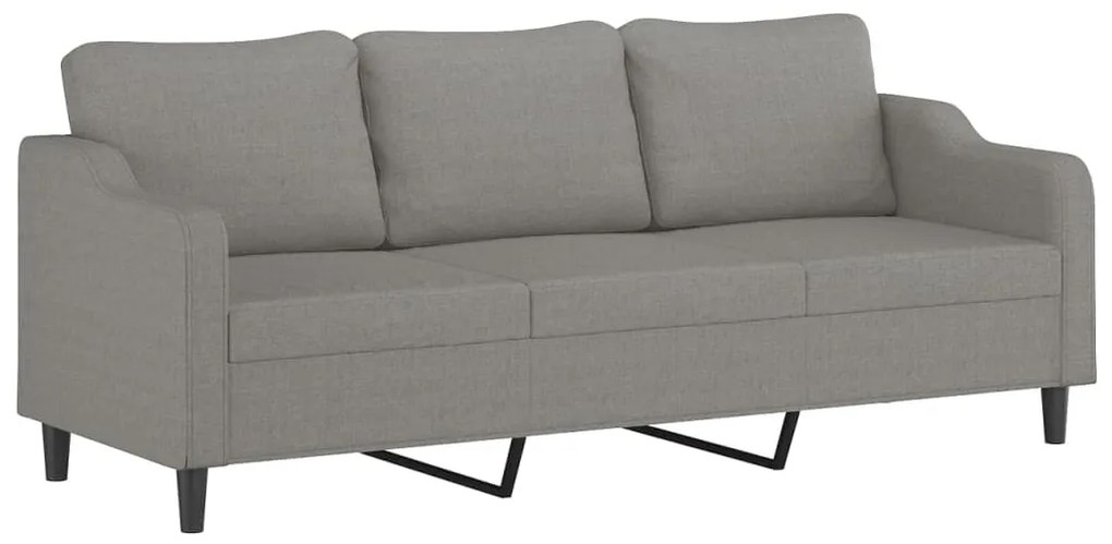 348962 vidaXL Canapea cu 3 locuri, gri închis, 210 cm, material textil