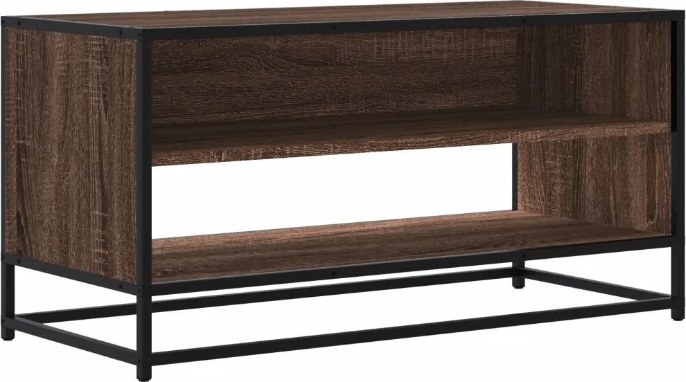vidaXL Comodă TV, stejar maro, 91x40x46 cm lemn prelucrat și metal