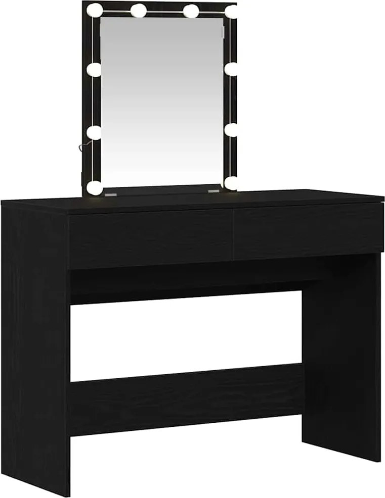 vidaXL Masă de Machiaj Stejar Negru 100 x 40 x 130 cm Lemn compozit