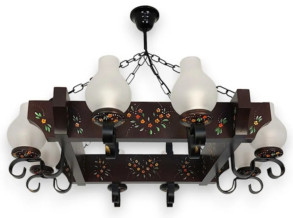 Candelabru fabricat manual din lemn pictat Queen 8L