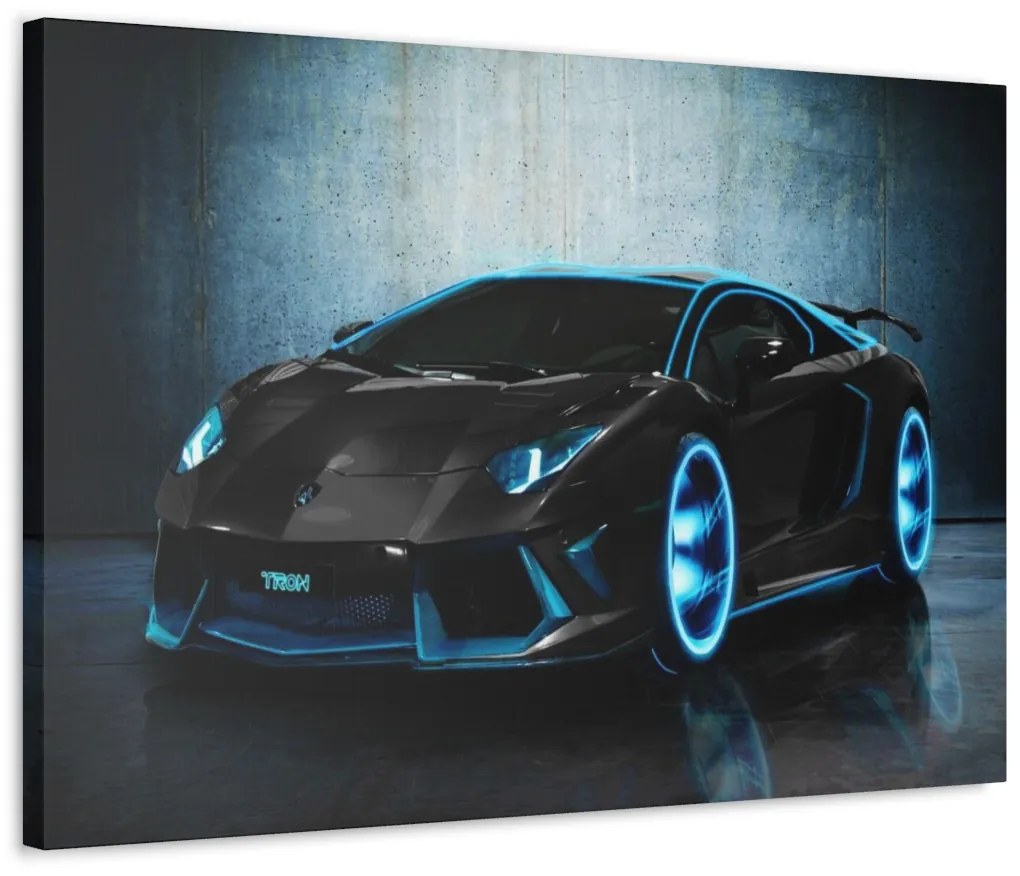 Tablou Canvas Black Lambourghini 120x80 cm