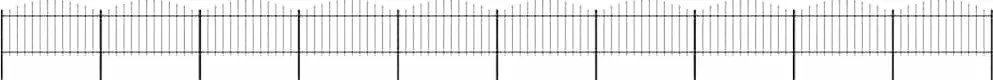 vidaXL Gard de grădină cu vârf tip suliță din oțel 1781,5x150 cm, negru
