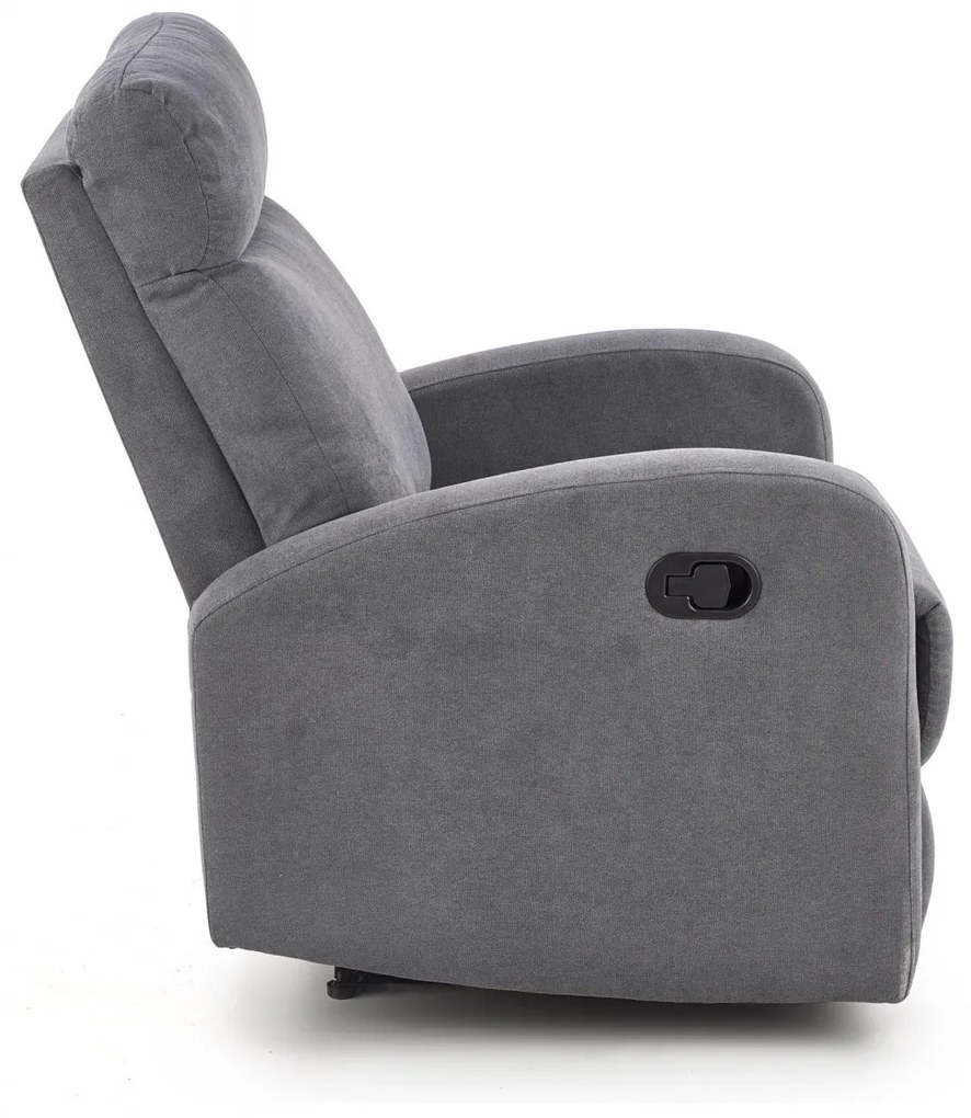 Fotoliu recliner Oslo 1S stofa gri inchis H100 cm