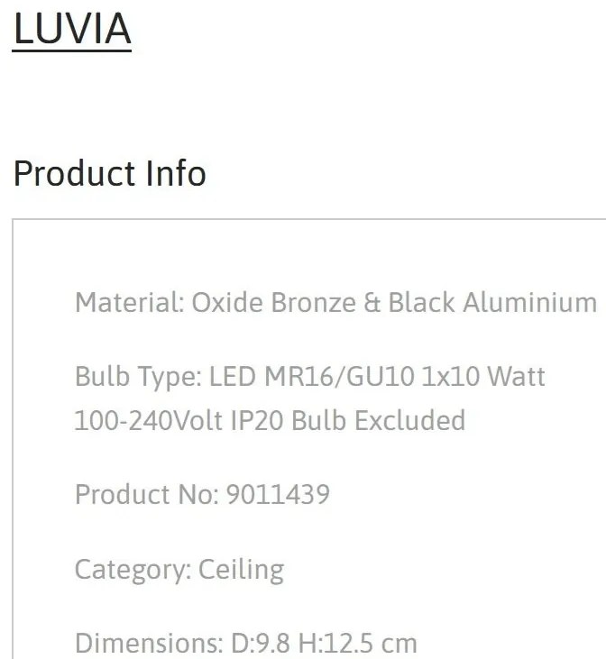 Spot aplicat design decorativ LUVIA, NVL-9011439