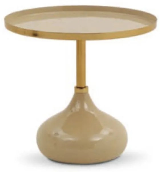 Masuta de cafea Bej Eclipse metalica Ø 51 cm /h 48 cm