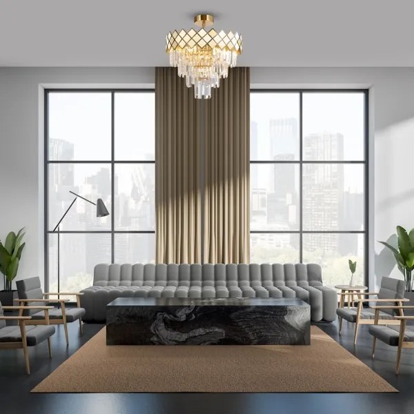 Lustră pe tijă CARISMA 9xE14/40W/230V auriu