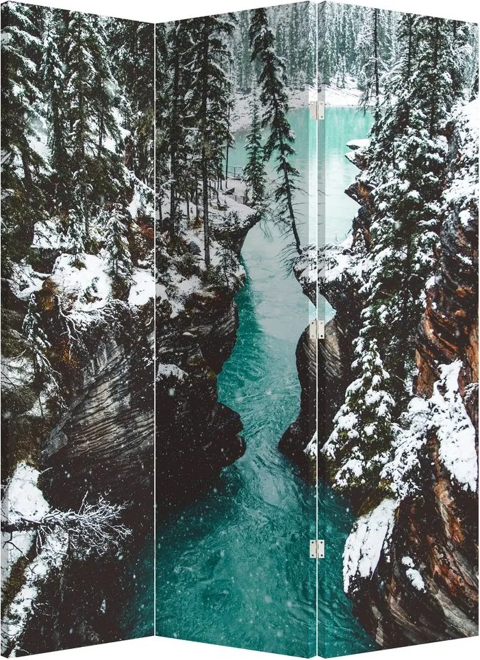 Paravan - Râul de munte iarna (126x170 cm)