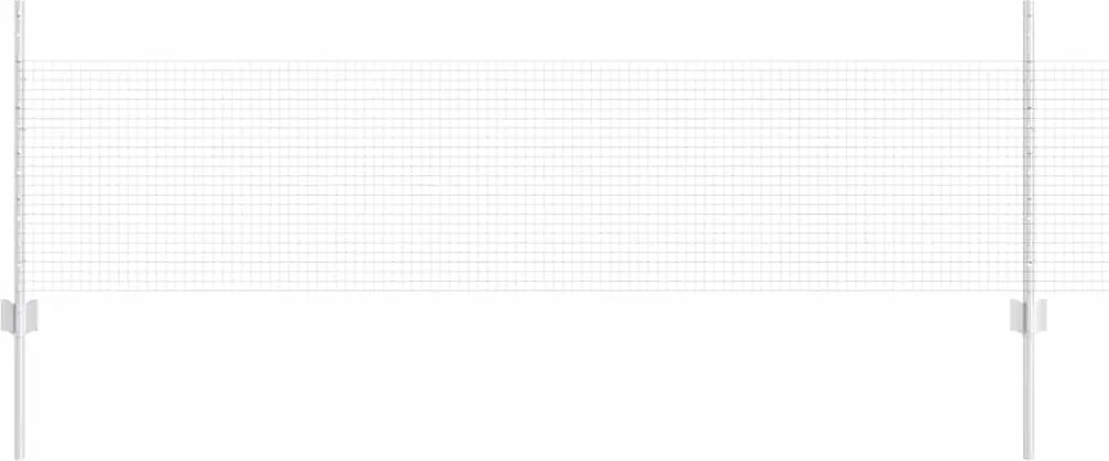 vidaXL Gard cu Stâlp Argintiu 0,5 x 25 m Oțel