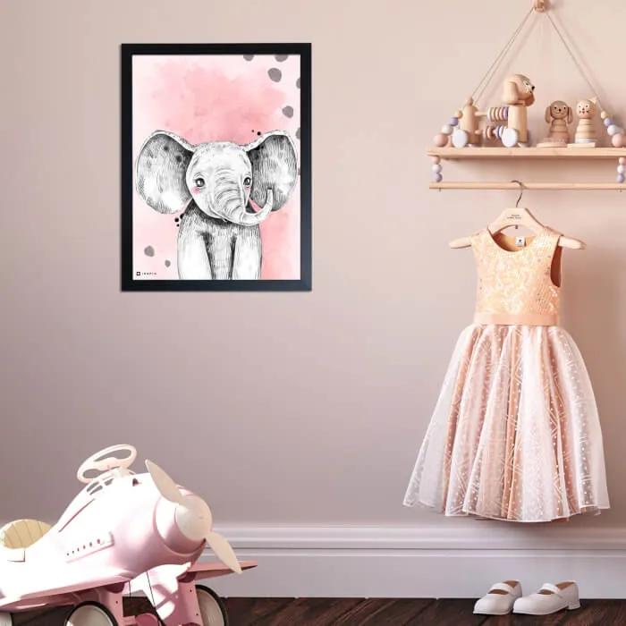 INSPIO Pictură pentru camera copiilor - Color cu elefant