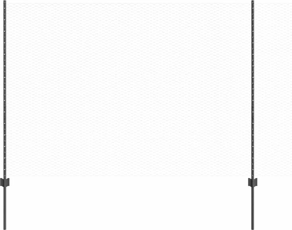 vidaXL Gard cu Stâlp Gri 1,6 x 25 m Oțel și PVC