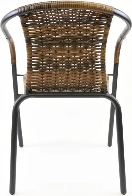 Set de scaune bistro de grădină, stivuibile, maro, 4 buc