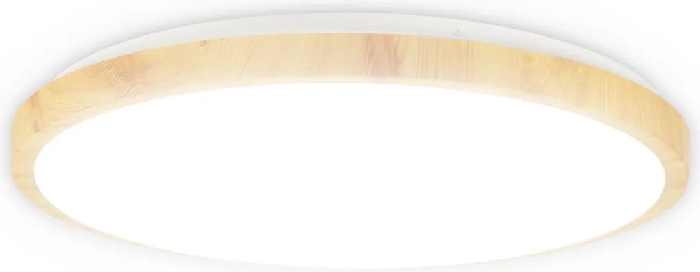 Plafoniera LED Erste Woody 45W 50cm, Design Modern Aspect Lemn, 3CCT 3000K-6000K, Corp Iluminat Elegant pentru Living, Dormitor, Eficienta 500mm