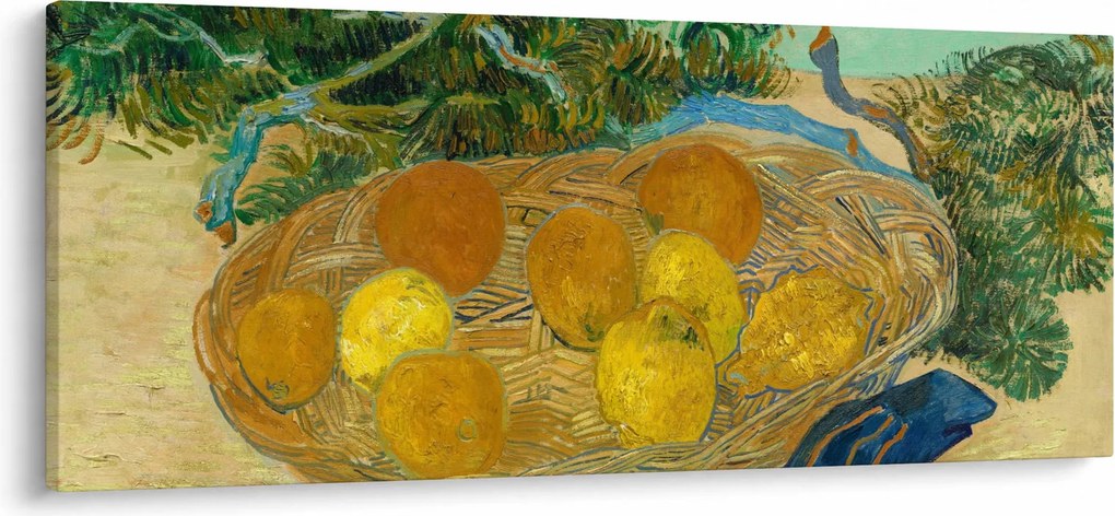 Tablou - Vincent van Gogh, Still Life of Oranges and Lemons with Blue Gloves, reproducere (120x50 cm)