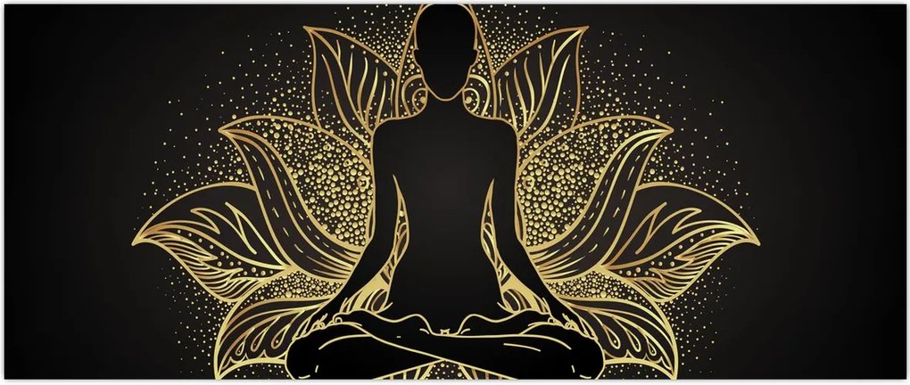 Tablou - Silueta într-o floare de lotus (120x50 cm)