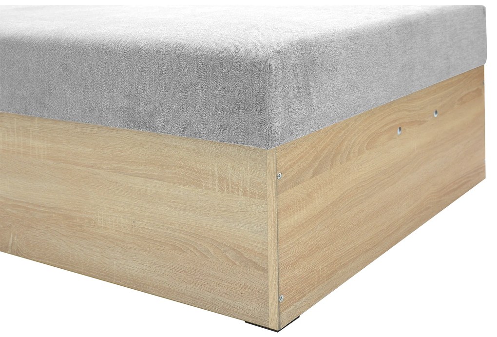 Pat de o persoană (canapea) 85 cm Idona (gri) (cu somieră și saltea) (cu sp. depozitare). 1098588