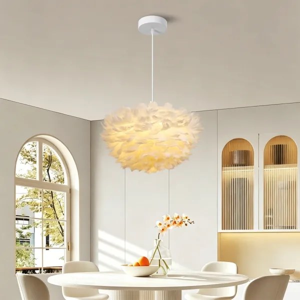 BRILAGI - Lustră suspendată pe cablu FEATHER 3xE27/40W/230V Ø 40 cm albă