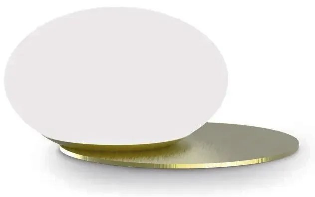 Veioza, Lampa de masa design modern, Ninfea ap2, alama satinata