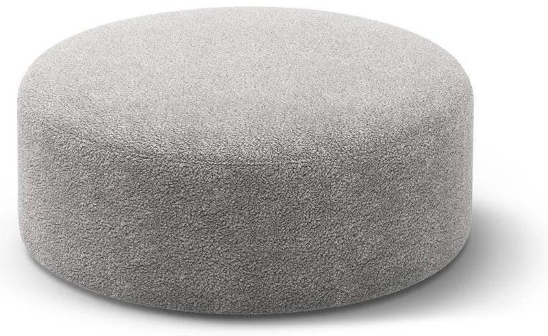 Taburet gri deschis cu tapițerie din țesătură bouclé Dia – Micadoni
