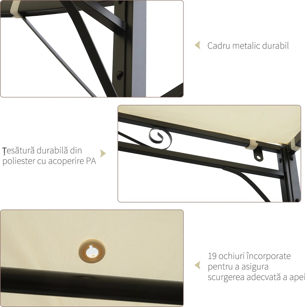 Copertina de gradina Outsunny, 300 x 250 cm, bej | Aosom Romania