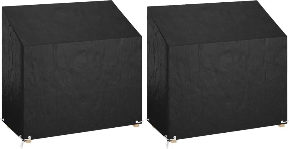 vidaXL Huse bancă grădină 2 buc 8 ocheți, 130x70x70/88 cm, polietilenă