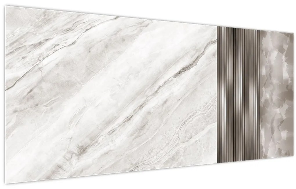 Tablou - Marmură cu linii argintii (120x50 cm)