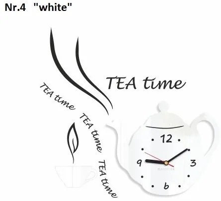 Ceas decorativ de bucătărie Tea Time Gri